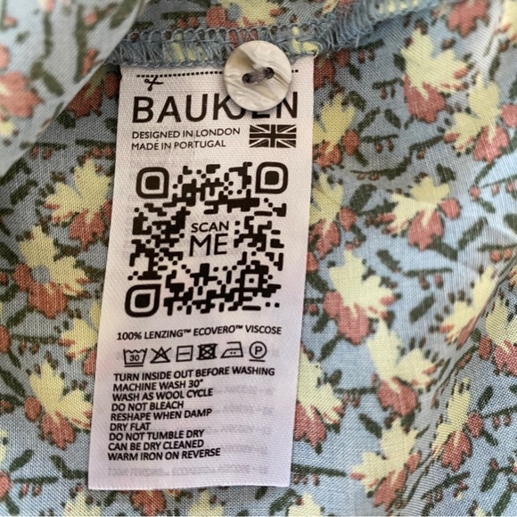 Baukjen Blouse US 8 UK 12 Evelyn Seed Print Short Sleeve Shirt Top - Picture 4 of 10